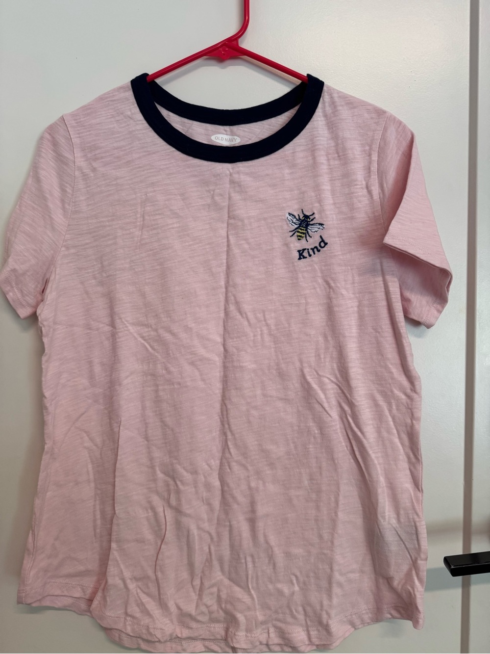 Old Navy Women’s Pink ‘Bee Kind' Ringer T‑Shirt, M